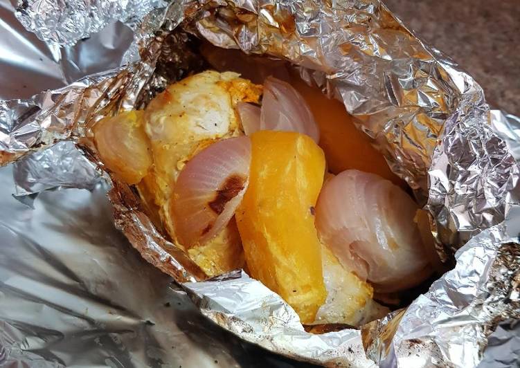 دجاج مغلف بالفرن مع أرز صيادية