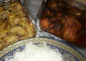 دجاج وبطاط مشوي بالفرن