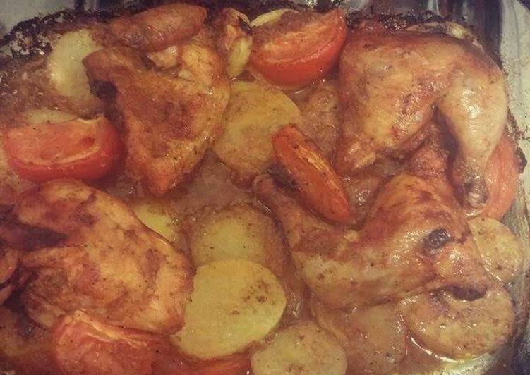 صينية بطاطس بالدجاج