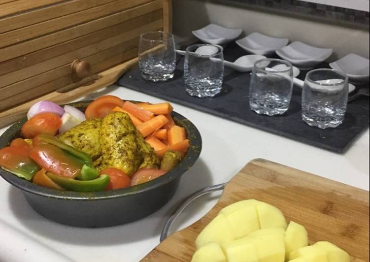 صينية دجاج بالفرن بنكهة الشواء