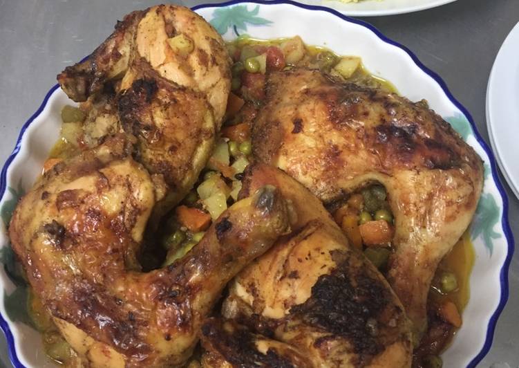 دجاج بالخضار