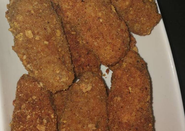 اصابع الدجاج و الجبنة المقلية