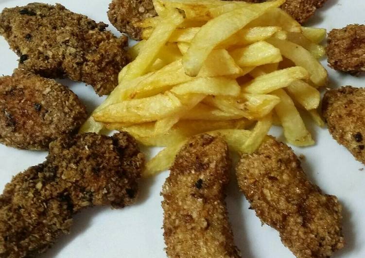 أصابع الدجاج المقرمشه