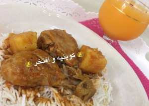 ارز مع مرق الدجاج و البطاطا 😋