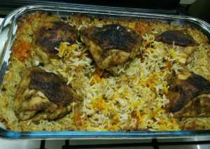 فراخ مع رز في الفرن