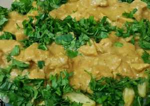 دجاج بالكاري والكريمه على طريقتى