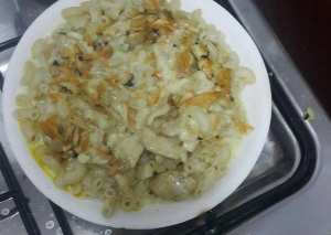 مكرونه بالفراخ بالوايت صوص