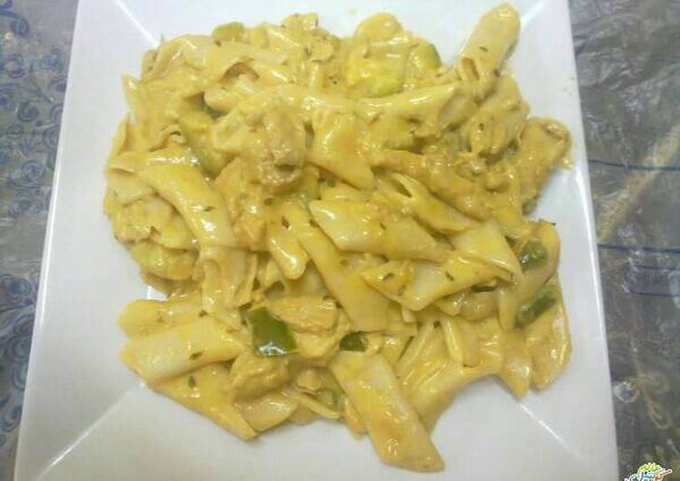 باستا الدجاج بكريمة الطبخ