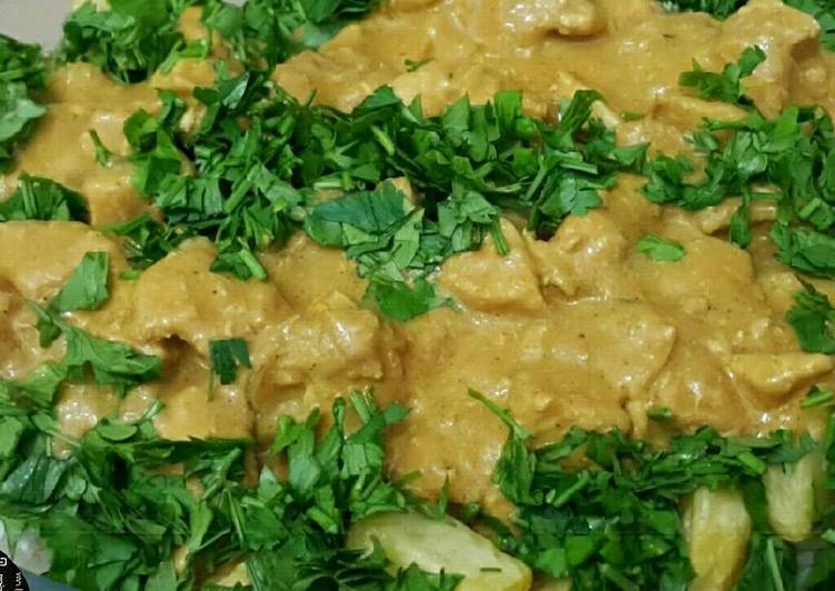 دجاج بالكاري والكريمه على طريقتى