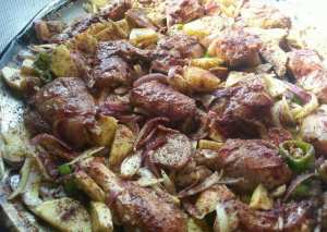 صينية الدجاج بالخضار في الطابون