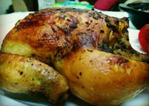 دجاج مشوي بالكزبرة والثوم