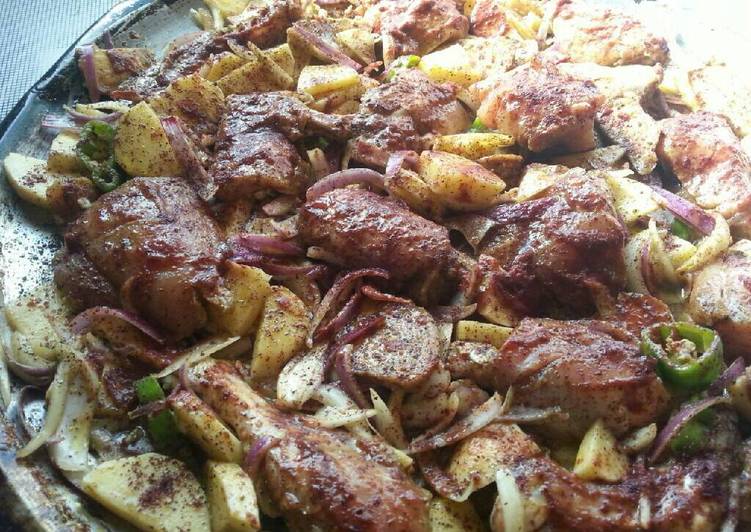 صينية الدجاج بالخضار في الطابون