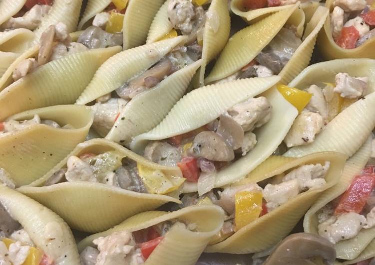 معكرونه الأصداف بالدجاج