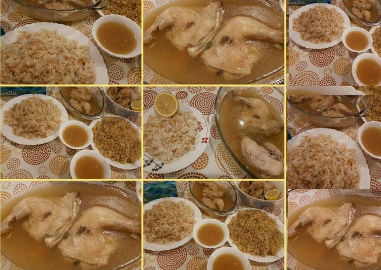 دجاج مسلوق (فخدة ورز)