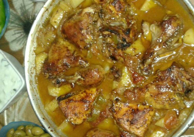 صينية الدجاج بالخضار بطريقتي