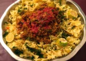 شاورما دجاج بالمكرونة