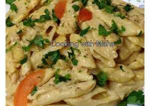 معكرونة بالكريمة و الدجاج