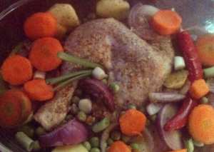 دجاج بالخضار عالبخار دايت