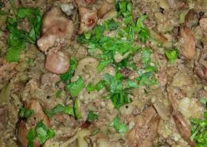 لب الكوسا مع قوانص الدجاج