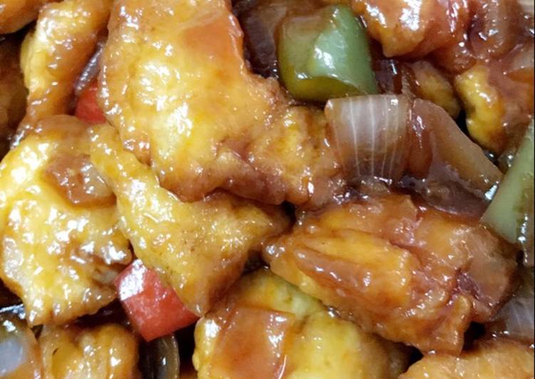 دجاج بصلصة الحلو والحامض