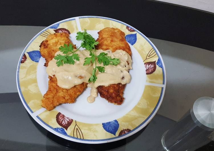 شرائح كرسبي الدجاج بالكريمة والصويا صوص 🍗