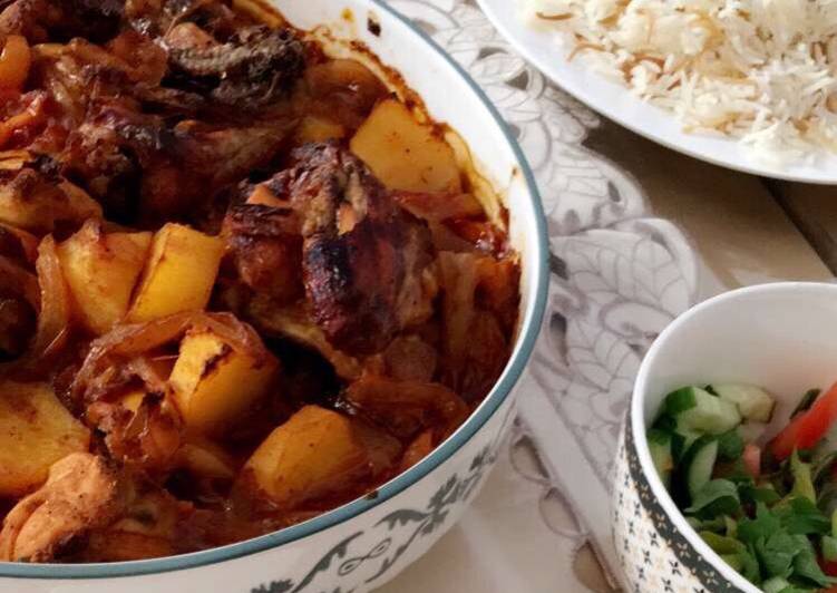 صينية دجاج بالفرن