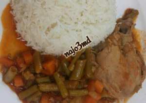 ايدام دجاج بالفاصوليا الخضرء وجزر