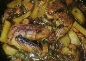 صينية دجاج بالخضار