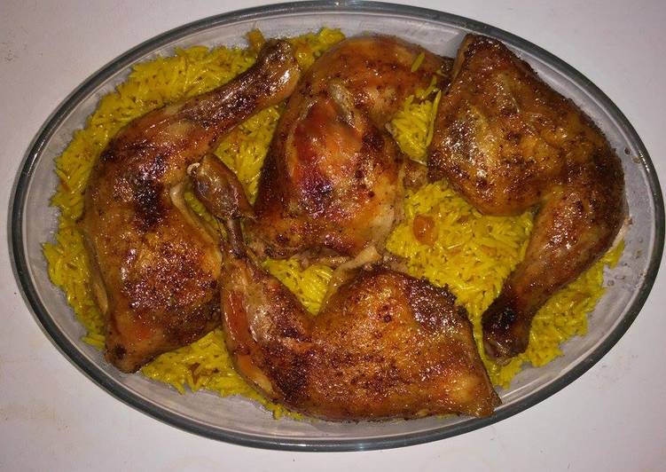 كبسة مع أفخاذ الدجاج