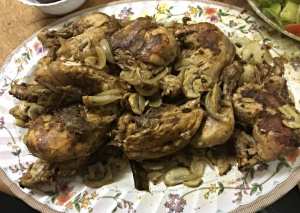 دجاج مشوي بالفطر