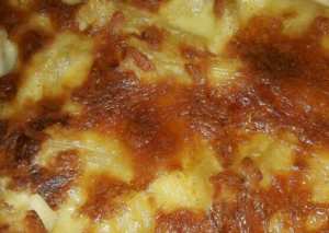 مكرونه بالباشميل بالدجاج المسحب والبطاطس