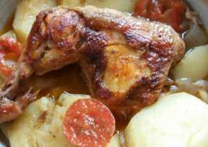 صينية بطاطا و دجاج بالفرن