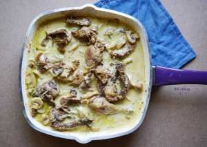 دجاج بالكريما و الفطر