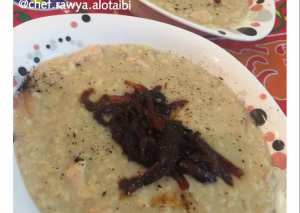 الجريش الابيض بقطع الدجاج..😍🍲.. وجبة صحية