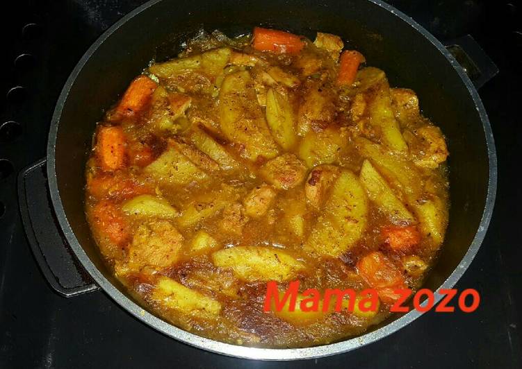 طاجن البطاطا بالدجاج (تفيد للريجيم)