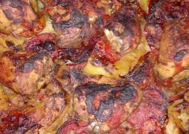 صينية بطاطس بالدجاج