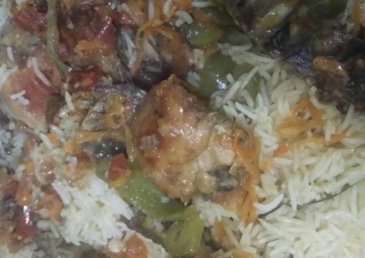 ارز بالدجاج المقلي