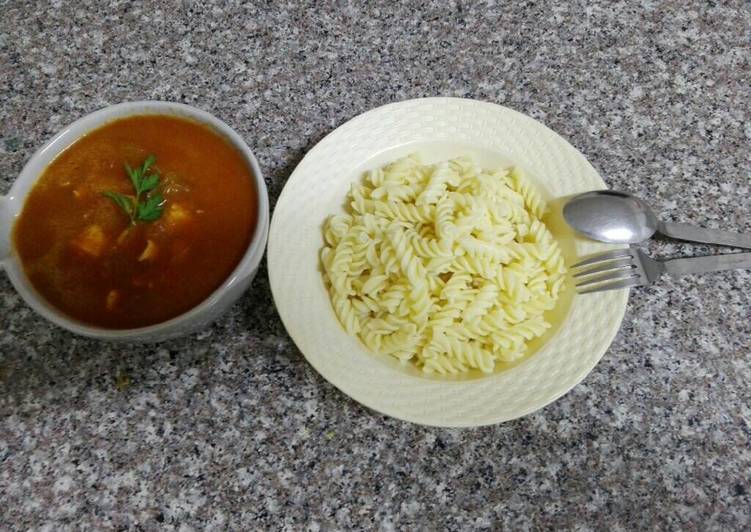 معكرونة مع سفاين دجاج