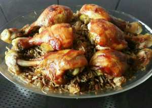 دبابيس الدجاج المشوية بلكاتشاب..