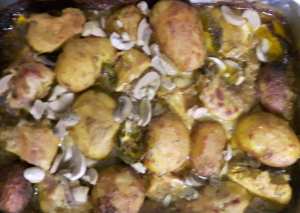 صينية دجاج مع البطاطس