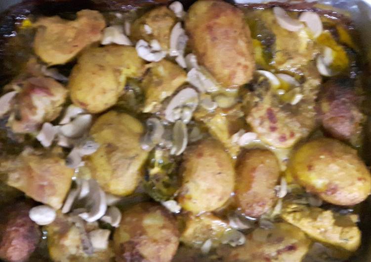 صينية دجاج مع البطاطس