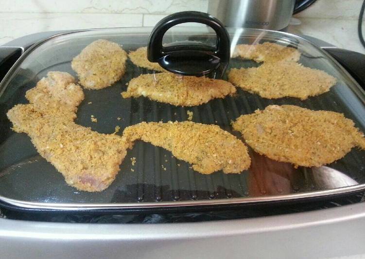 اسكالوب الدجاج مشوي على شواية الكهرباء