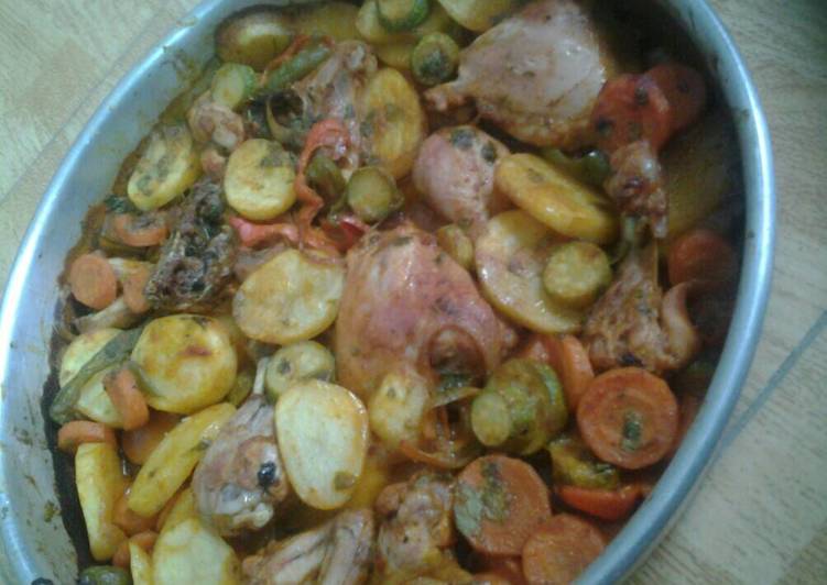 دجاج مع الخضار بطريقتي 😍