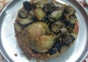 مقلوبه بالدجاج