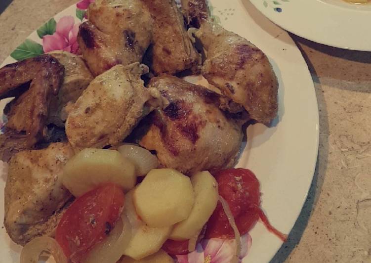 دجاج مشوي بالفرن صحي