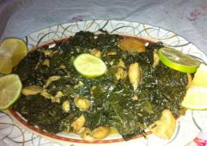 ملوخية ورق بصدور الدجاج