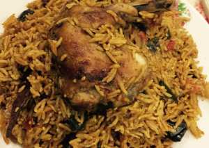 كبسة دجاج بطعم البهار الهندي بطريقتي