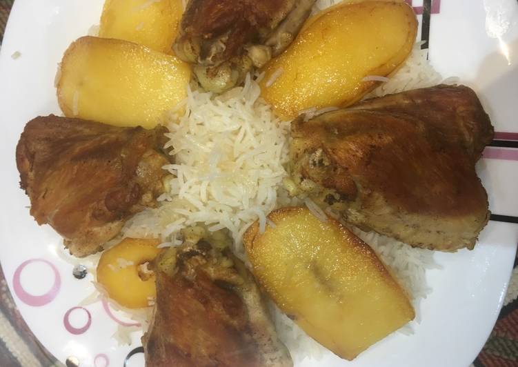 دجاج مقلي مع الرز ❤️