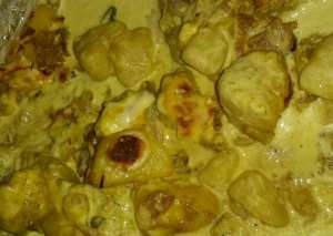 صينية الدجاج والبطاطس بالكريمة