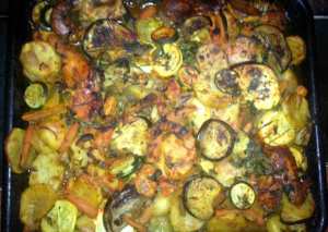 صينية الخظروت معا الدجاج الفرن